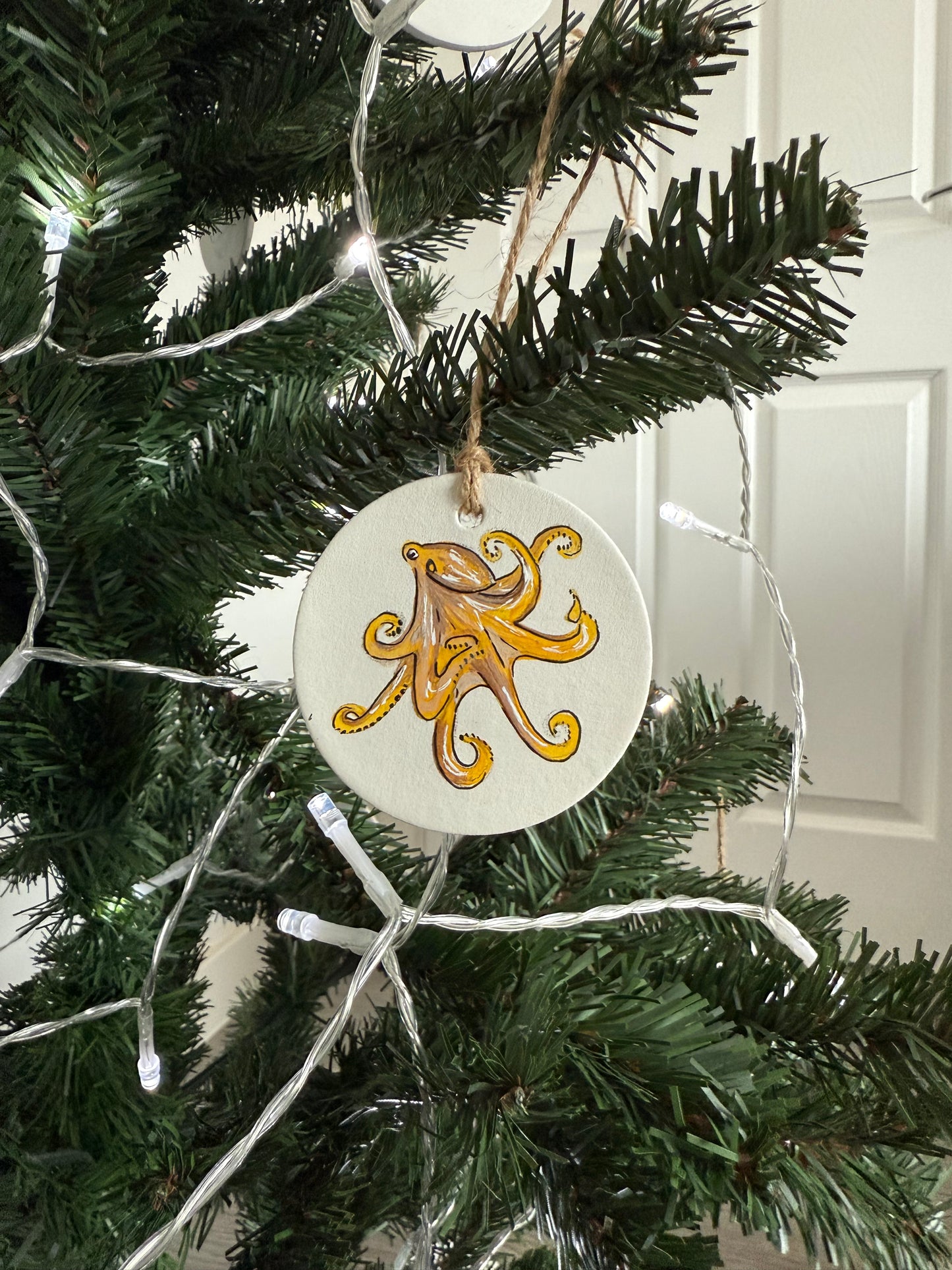 Orange Octopus Christmas Bauble
