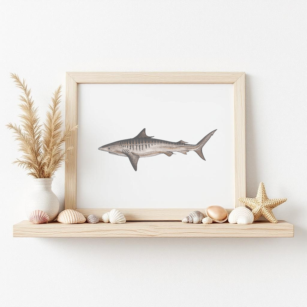 Tiger Shark Fine Art Watercolour Print