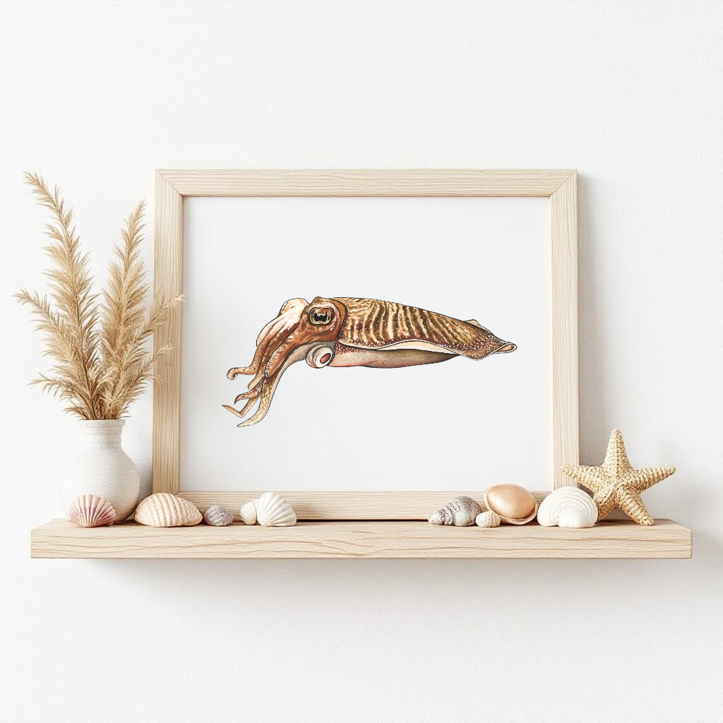 Cuttlefish Fine Art Watercolour Print