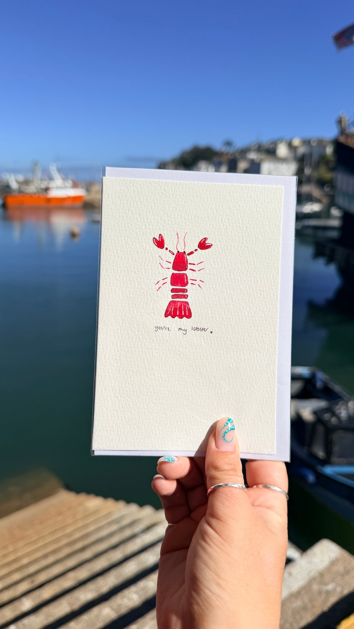 My Lobster Watercolour Card