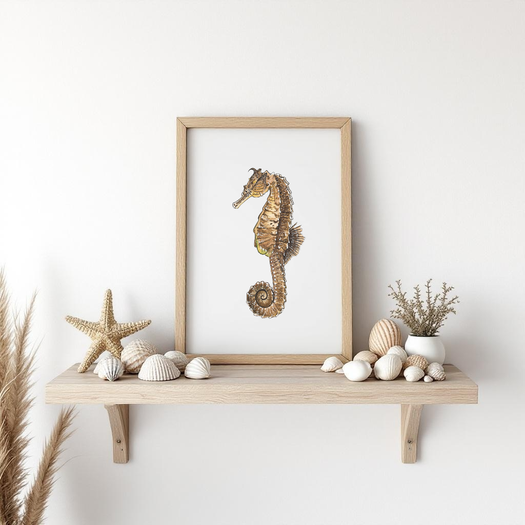 Seahorse Fine Art Watercolour Print