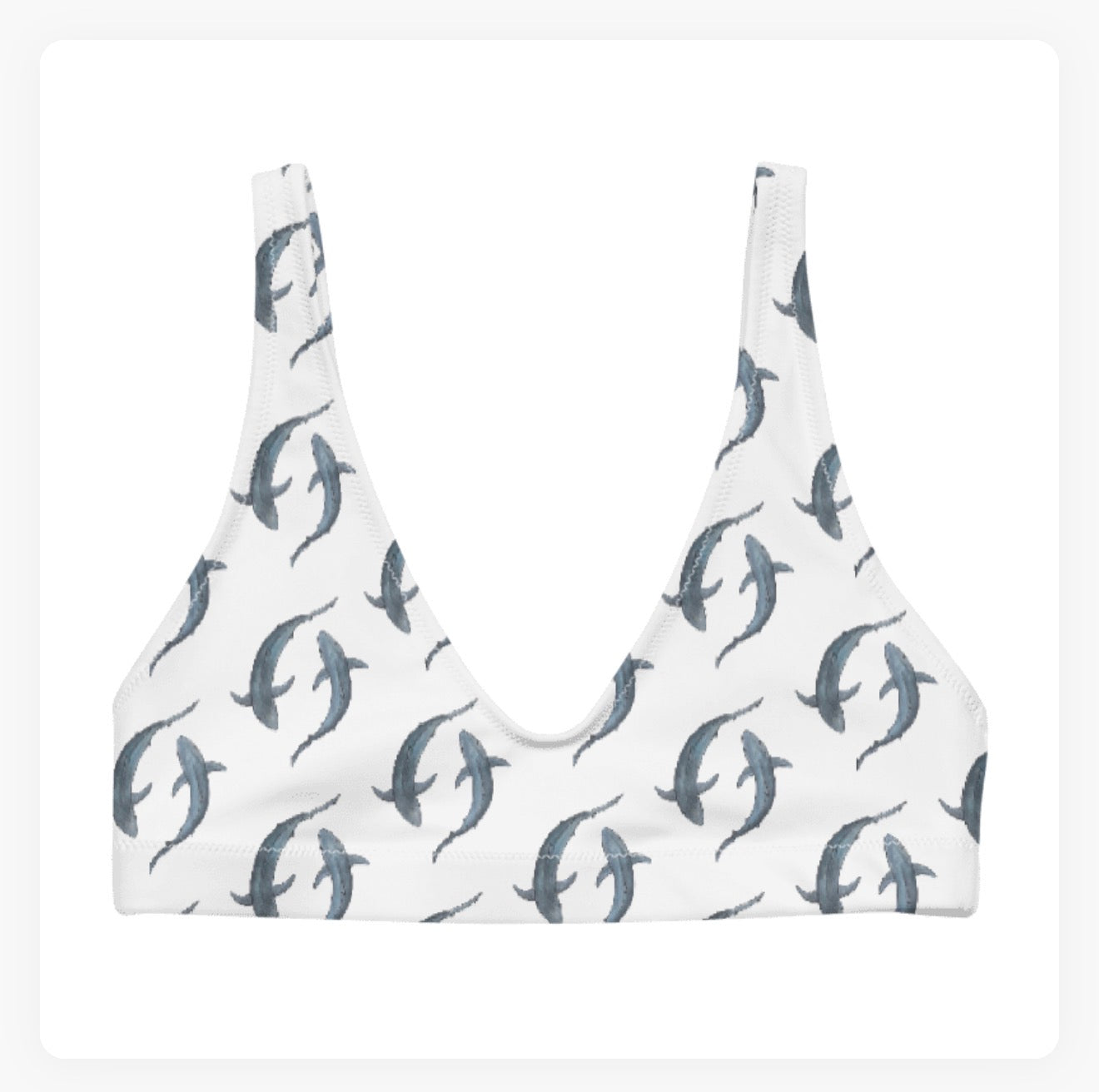 Blue Sharks Bra Bikini Top