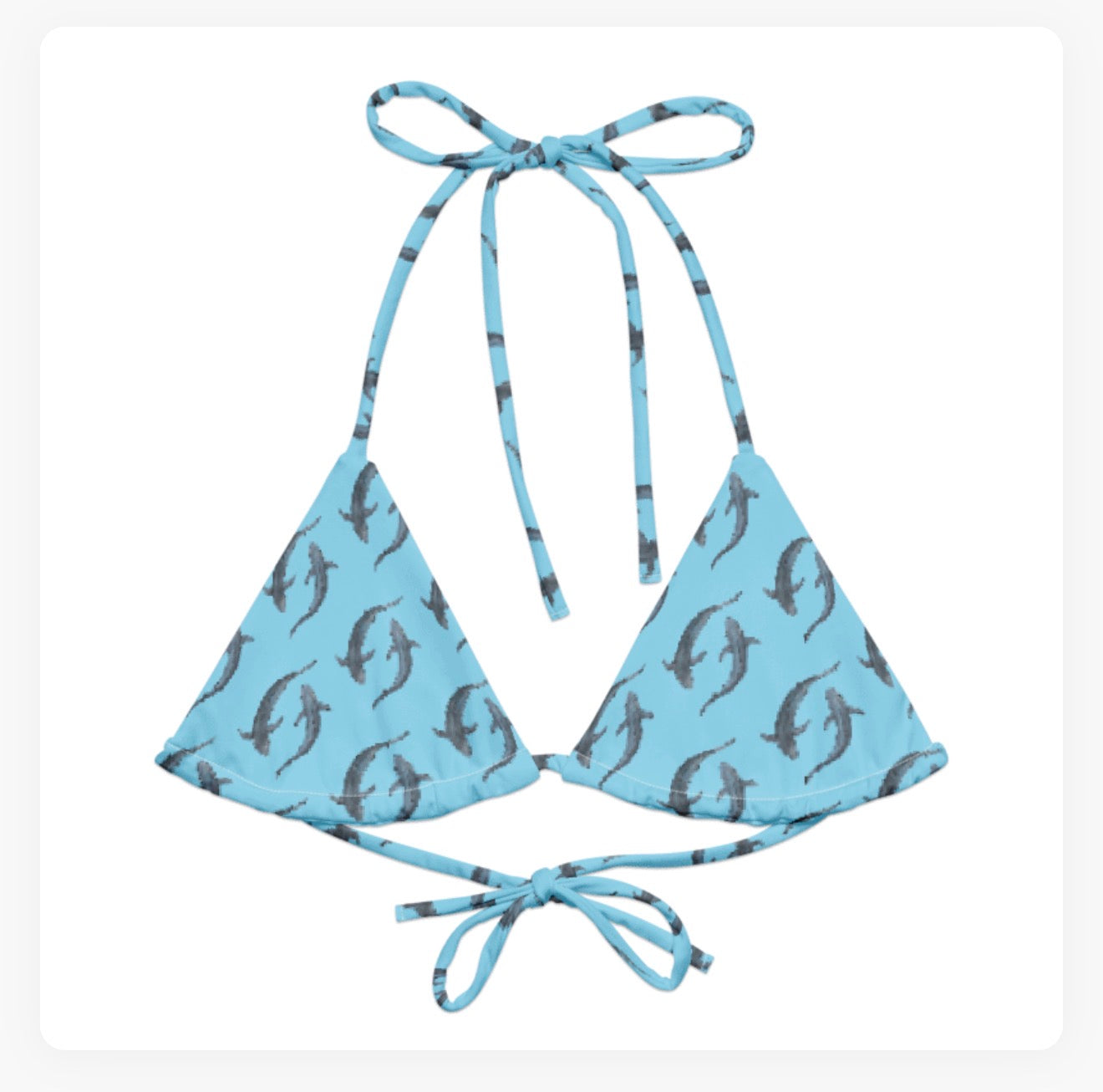 Blue Sharks String Bikini Top