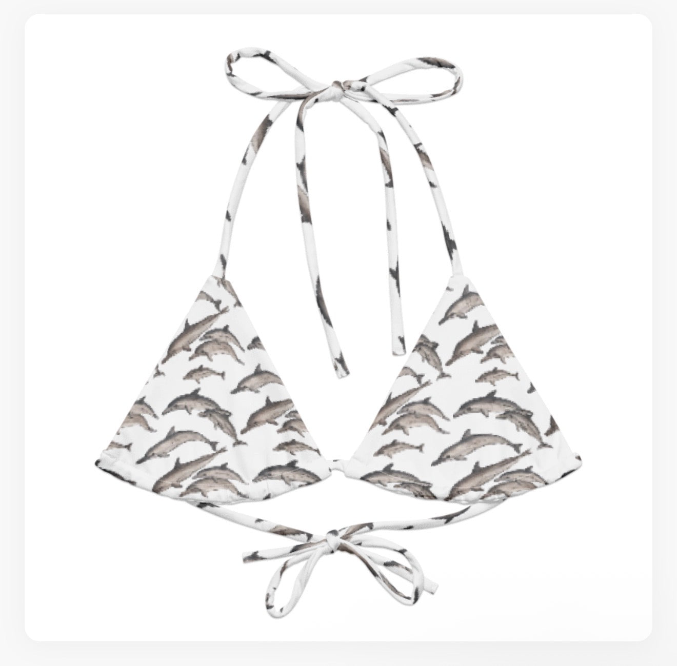 Dolphin Pod String Bikini Top