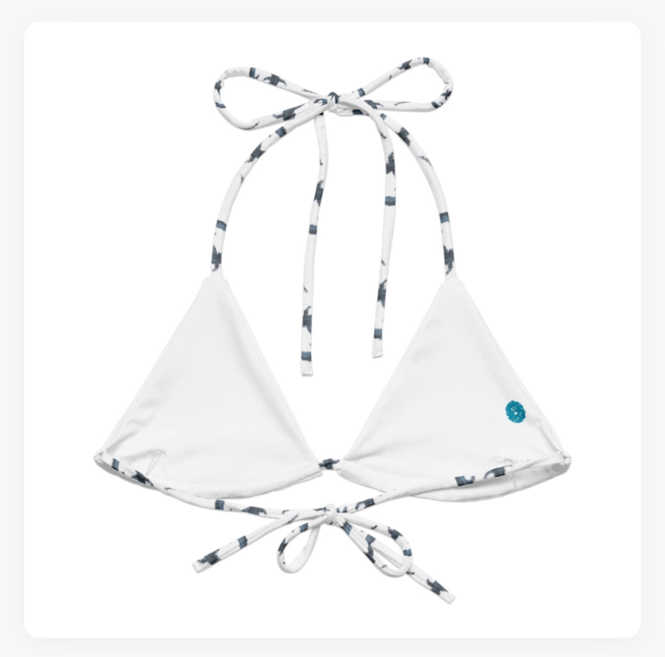 Blue Sharks String Bikini Top
