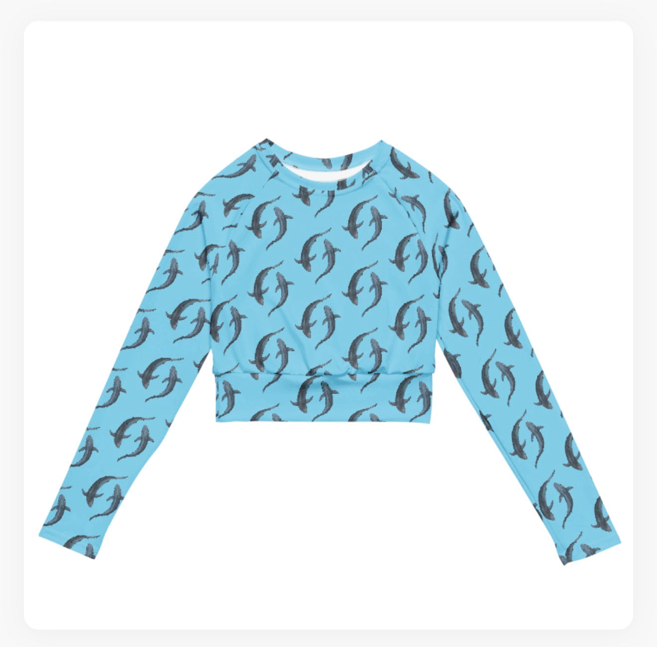 Blue Shark Crop Top