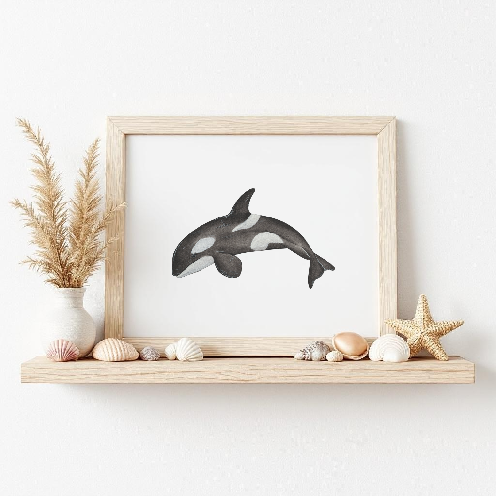 Orca Fine Art Watercolour Print
