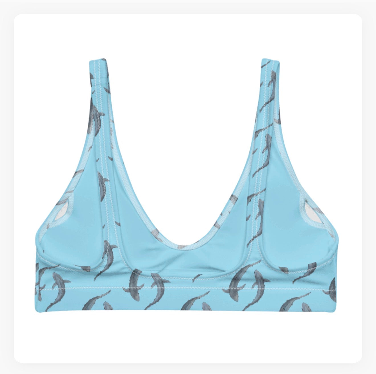 Blue Sharks Bra Bikini Top