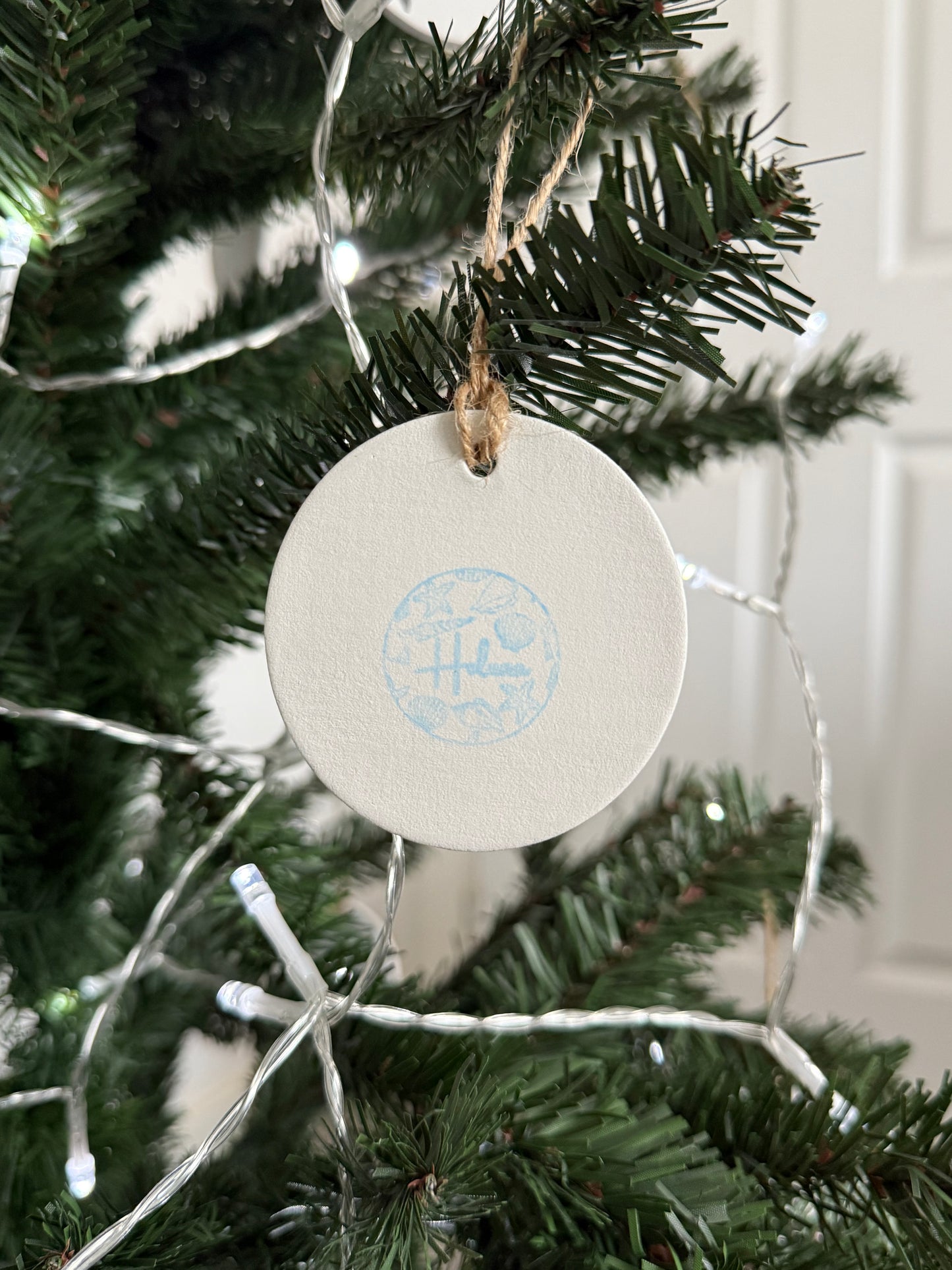 A Whale in a Manger Christmas Bauble