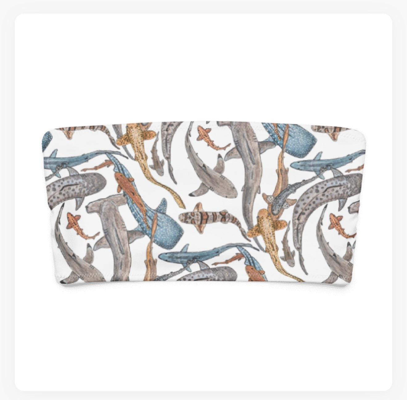 Shiver of Sharks Bandeau Bikini Top