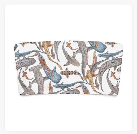 Shiver of Sharks Bandeau Bikini Top