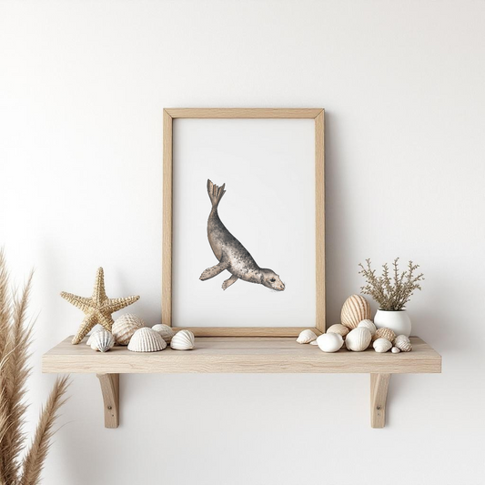 Grey Seal Fine Art Watercolour Print