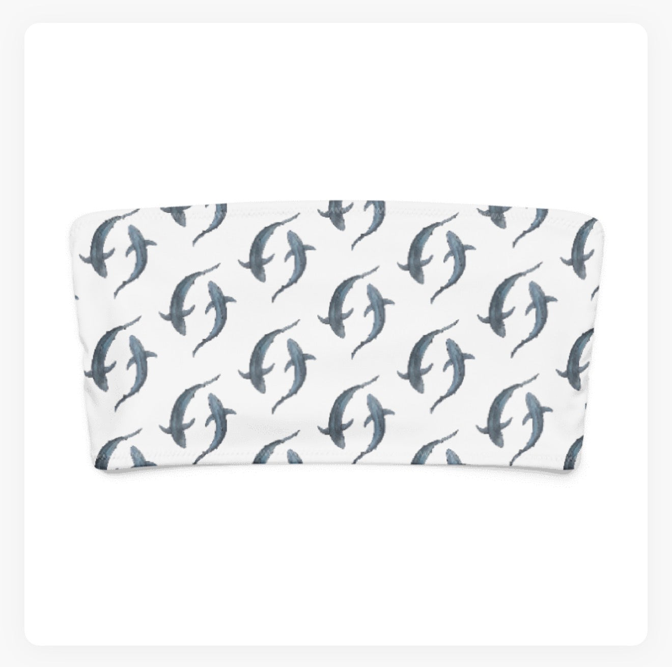 Blue Sharks Bandeau Bikini Top