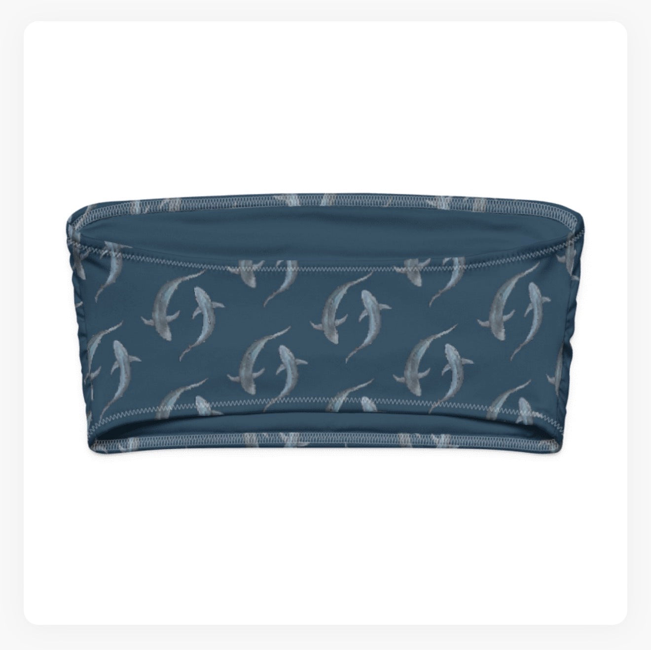 Blue Sharks Bandeau Bikini Top