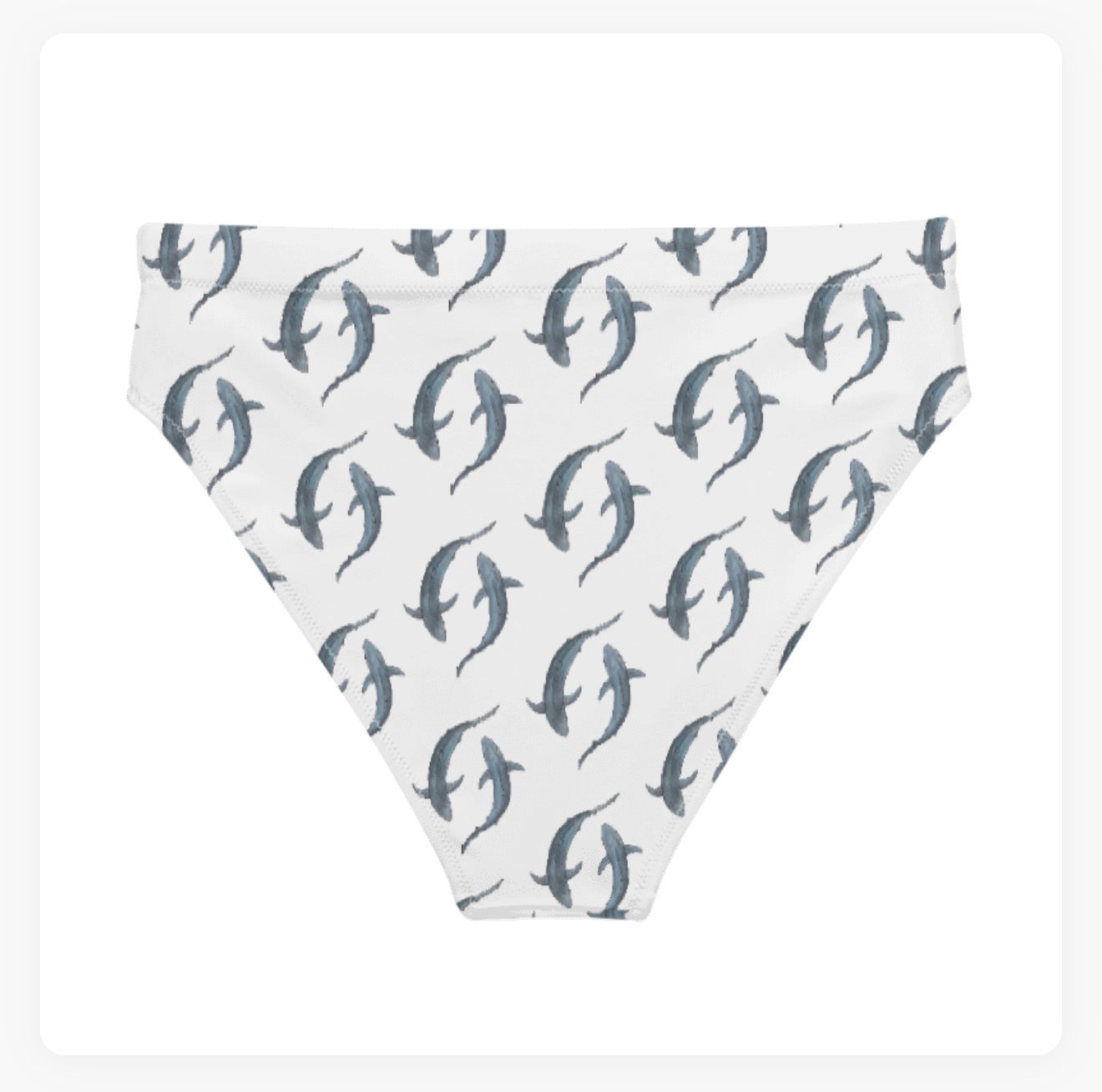Blue Sharks High Waisted Bikini Bottoms