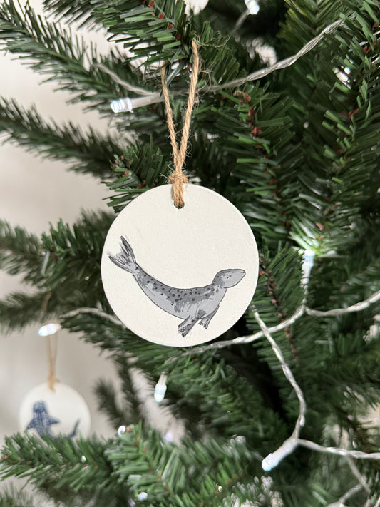 Grey Seal Christmas Bauble