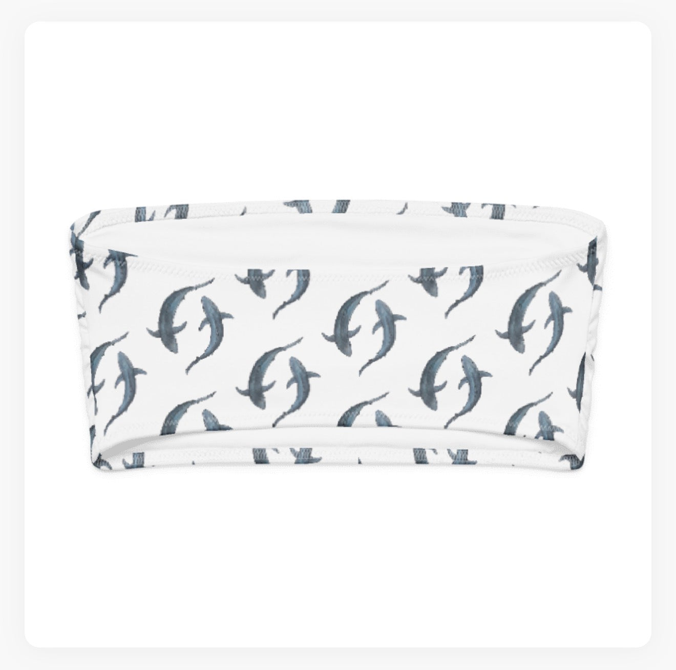 Blue Sharks Bandeau Bikini Top