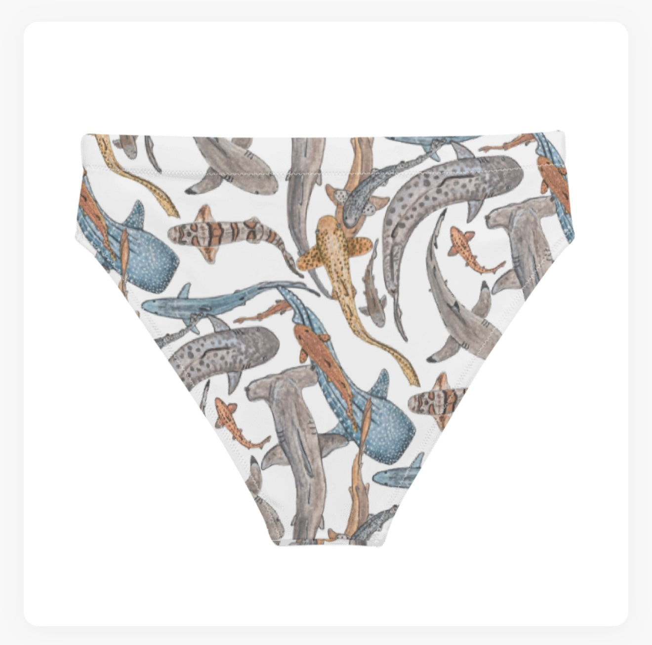 Shiver of Sharks High Waisted Bikini Bottoms