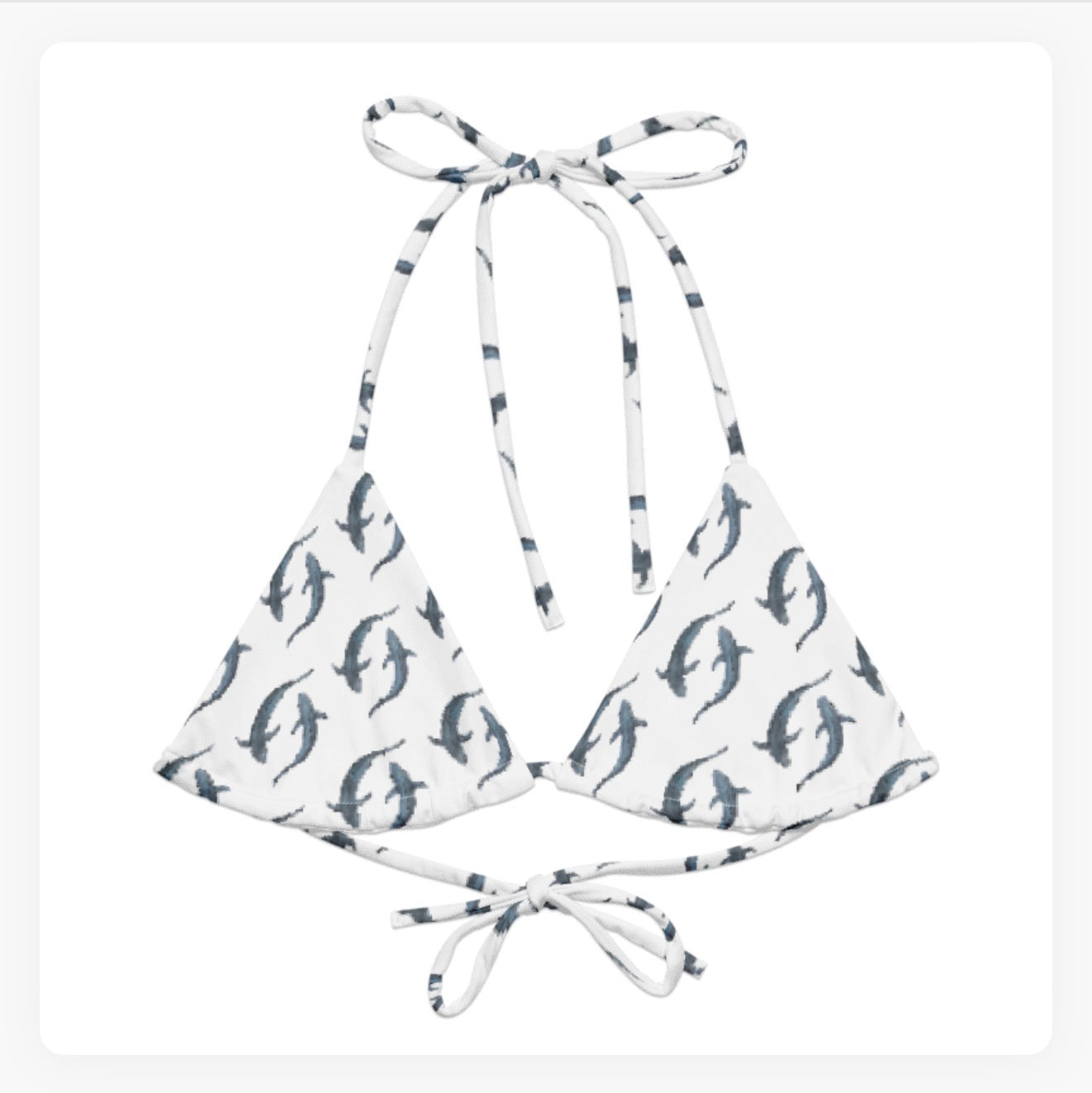 Blue Sharks String Bikini Top