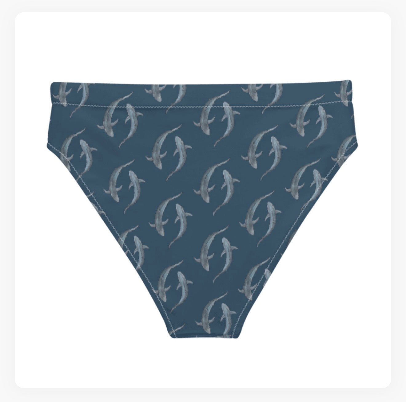 Blue Sharks High Waisted Bikini Bottoms