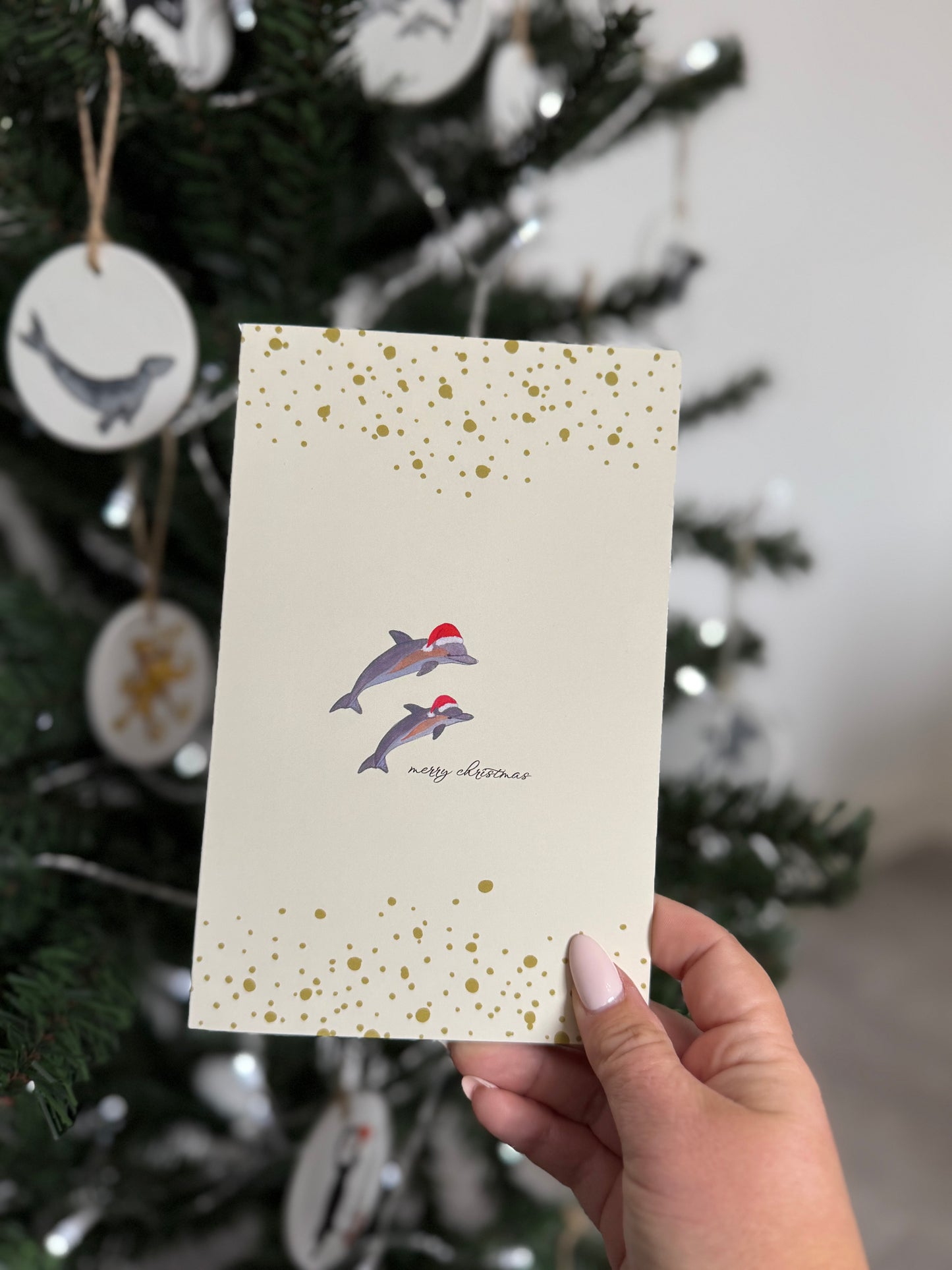 Dolphin Merry Christmas Card