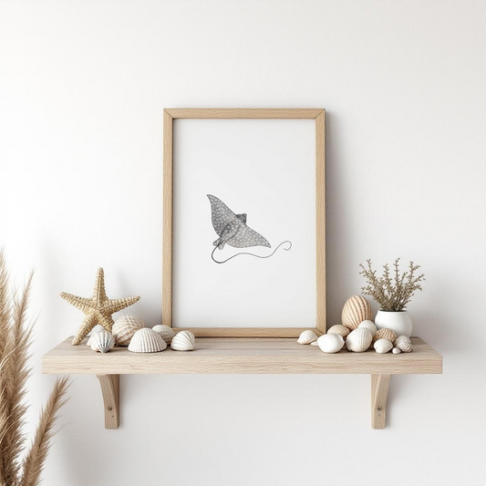 Eagle Ray Fine Art Watercolour Print