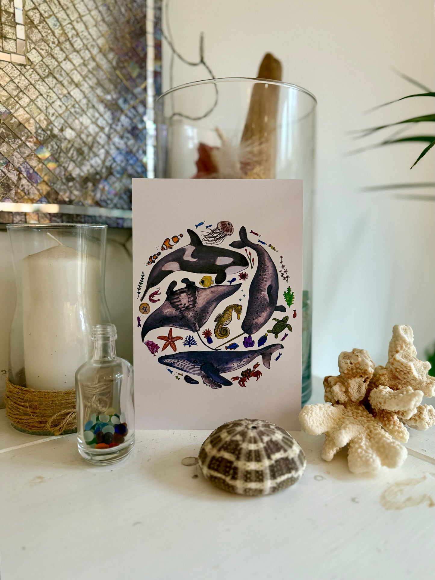 Marine Life Watercolour Print