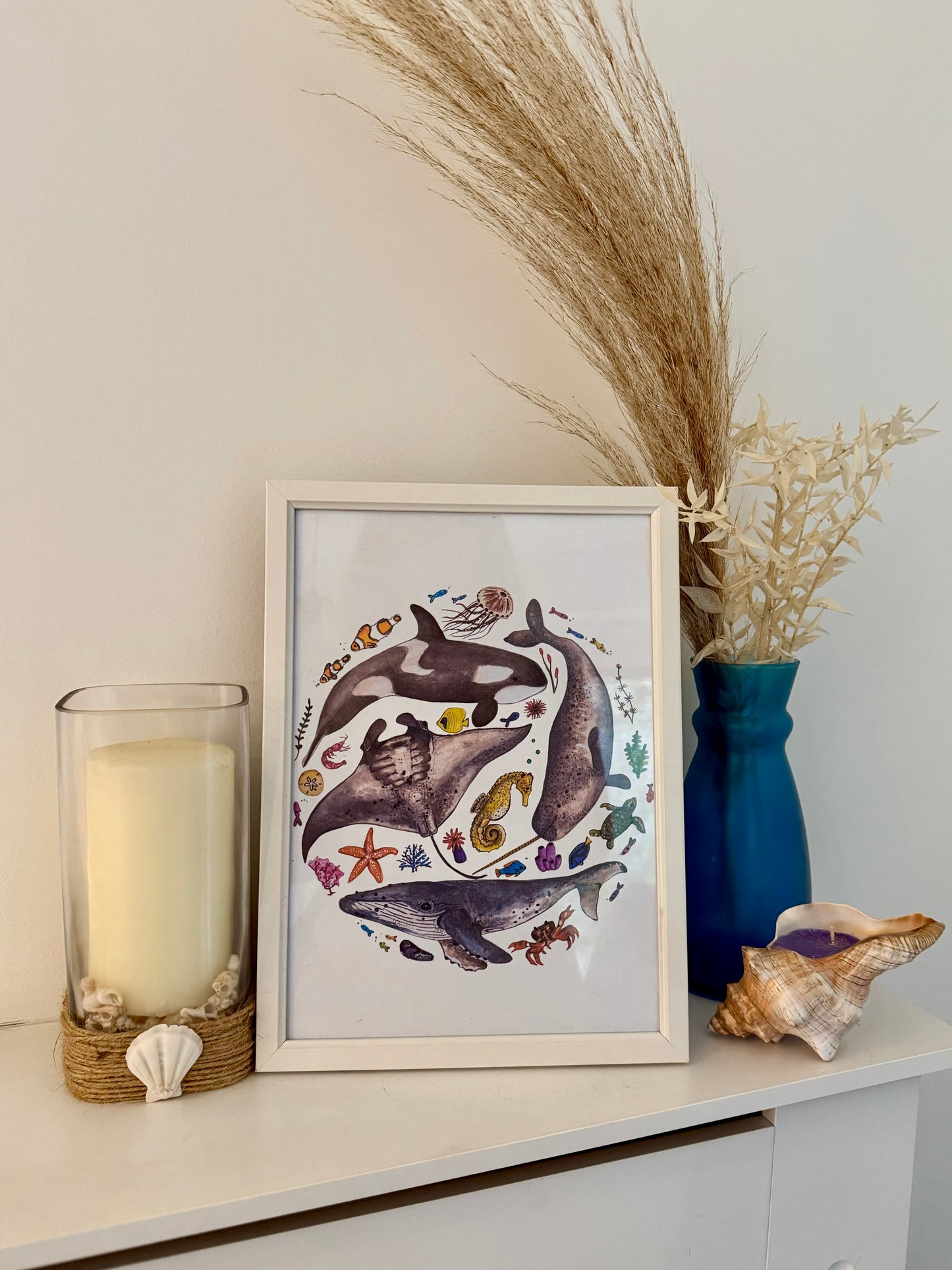 Marine Life Watercolour Print