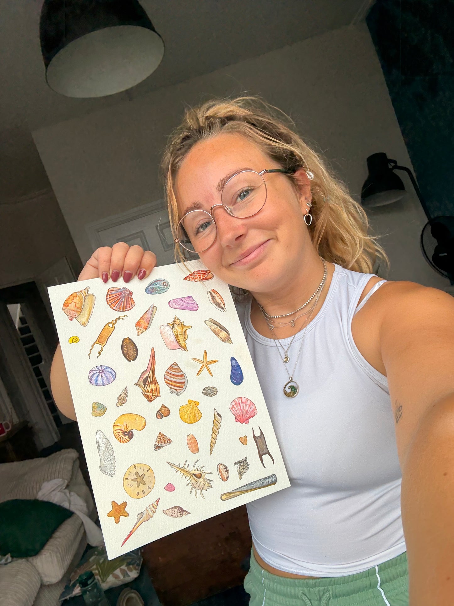 Seashell Watercolour Print