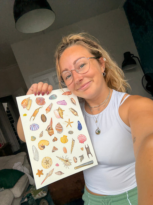 Seashell Watercolour Print