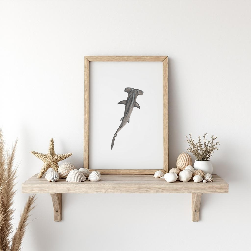 Hammerhead Fine Art Watercolour Print