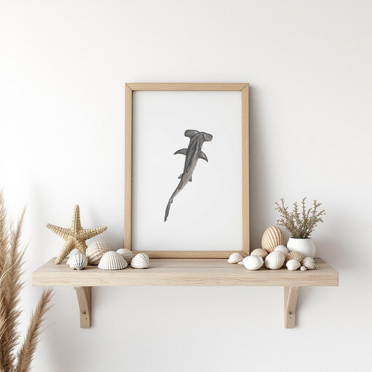 Hammerhead Fine Art Watercolour Print