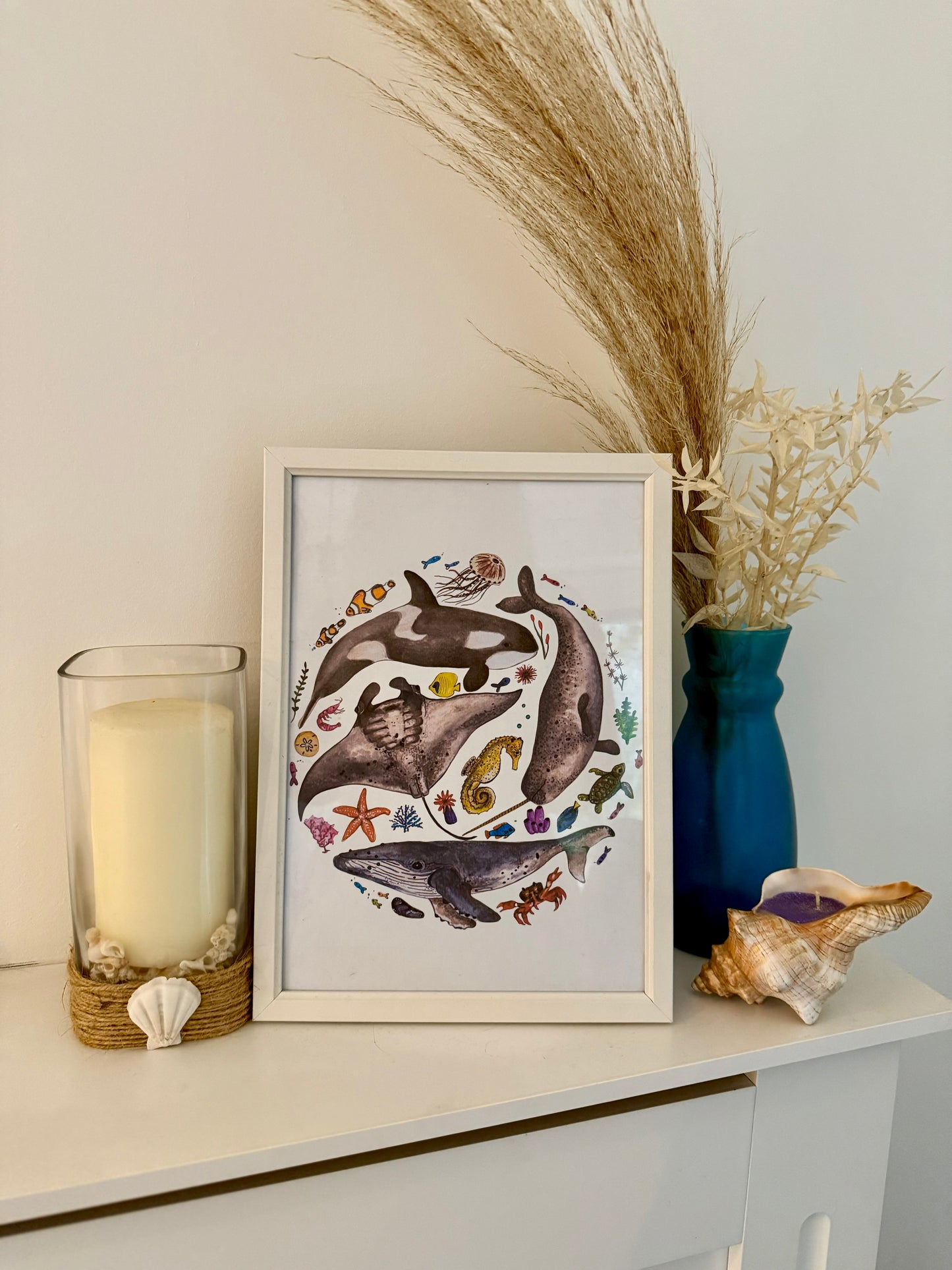 Marine Life Watercolour Print