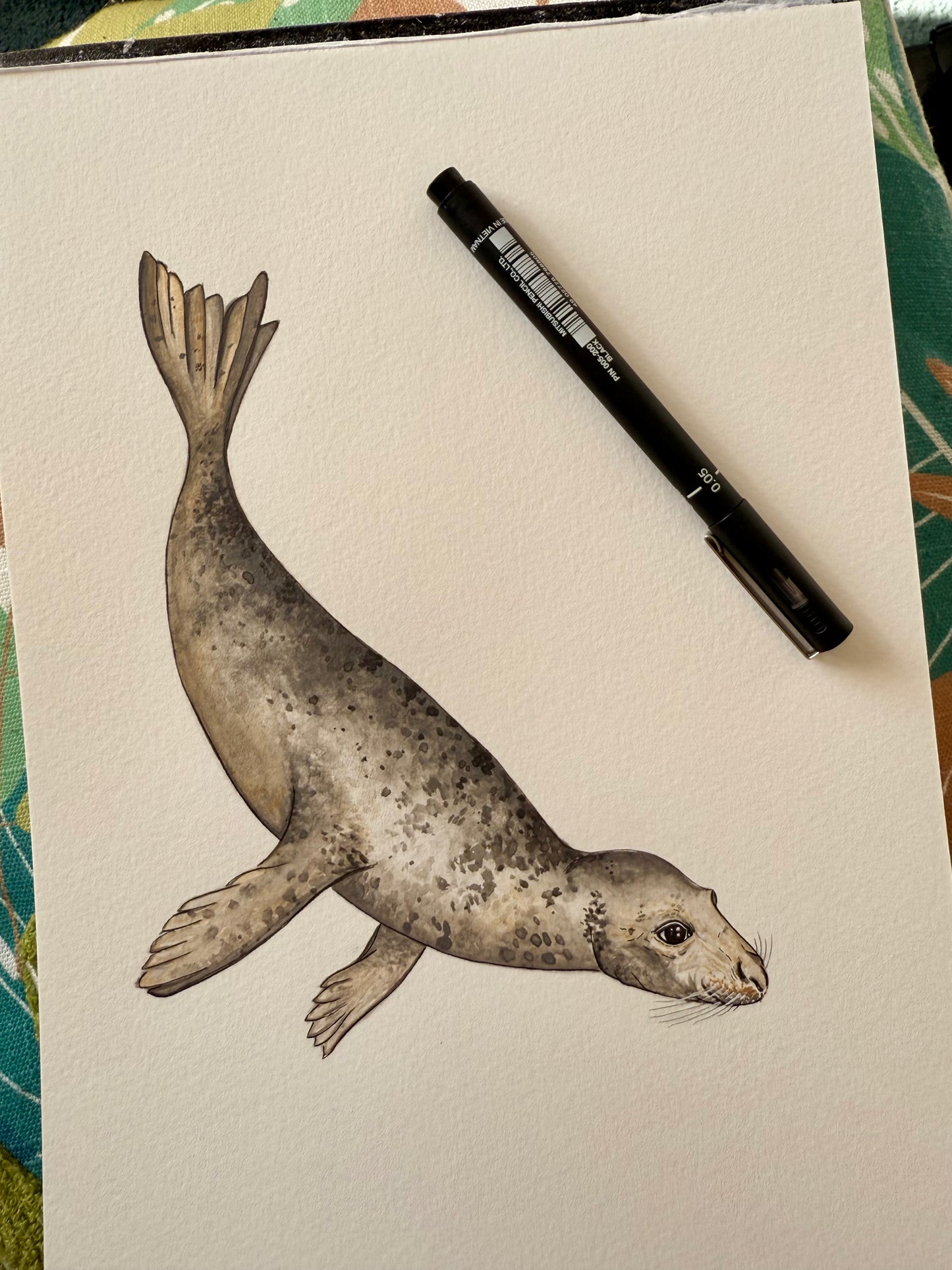 Custom Marine Animal Watercolour Painting
