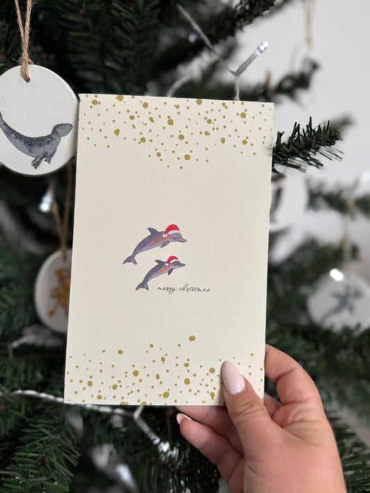 Dolphin Merry Christmas Card