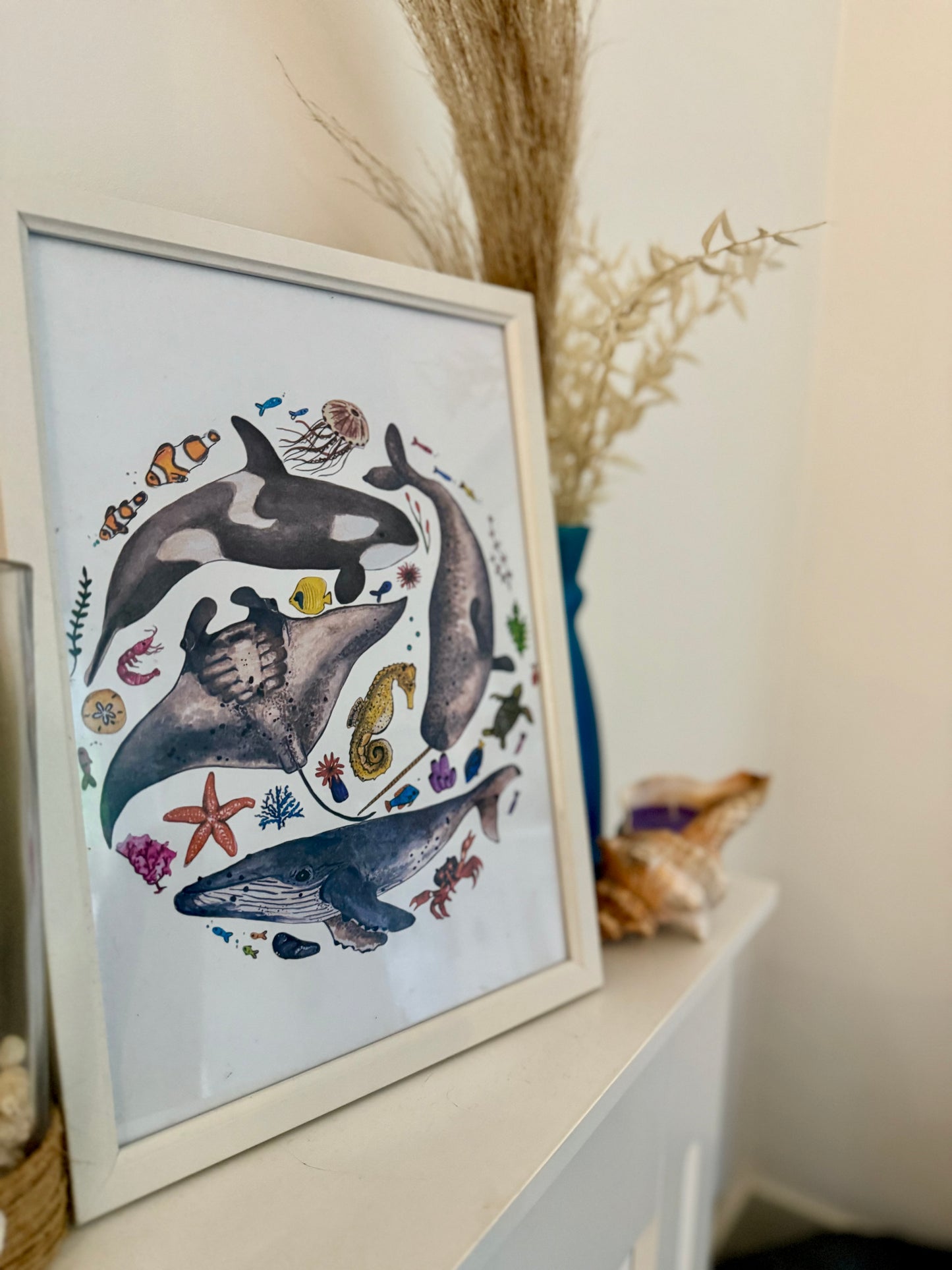 Marine Life Watercolour Print