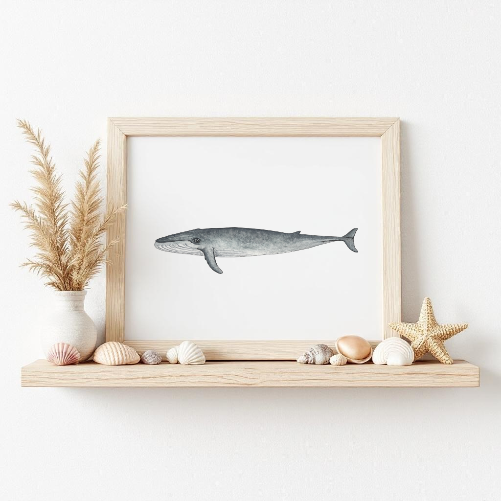 Blue Whale Fine Art Watercolour Print