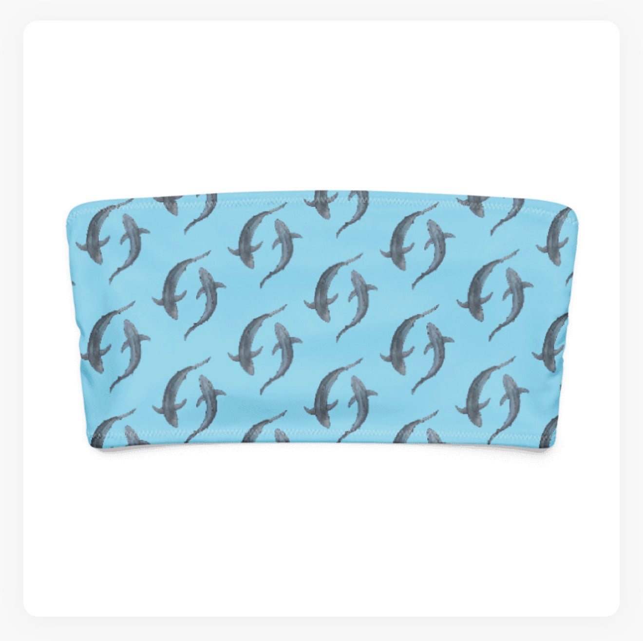 Blue Sharks Bandeau Bikini Top