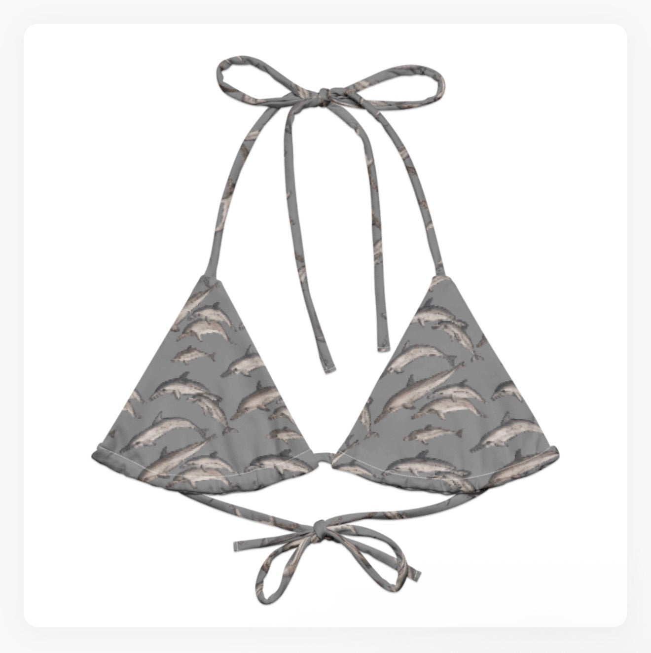Dolphin Pod String Bikini Top