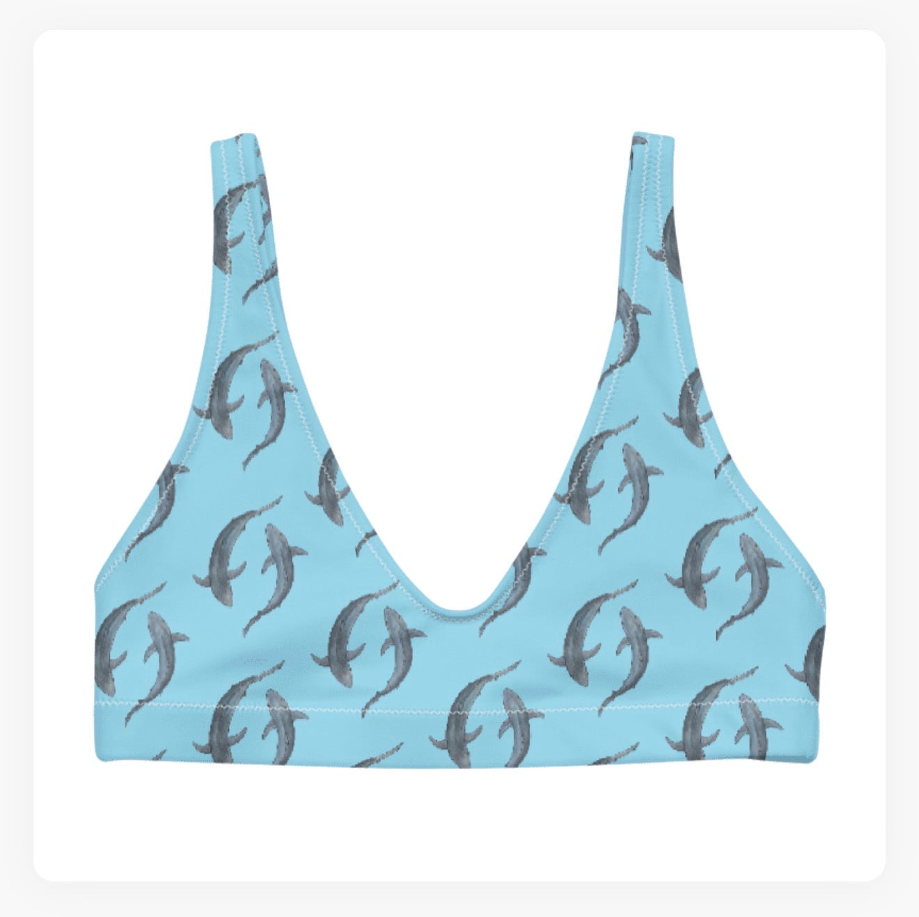 Blue Sharks Bra Bikini Top