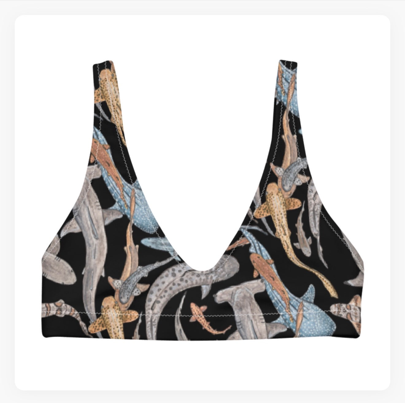 Shiver of Sharks Bra Bikini Top