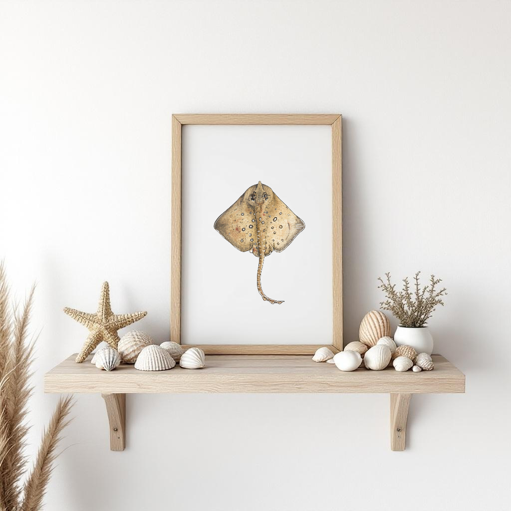 Thornback Ray Fine Art Watercolour Print