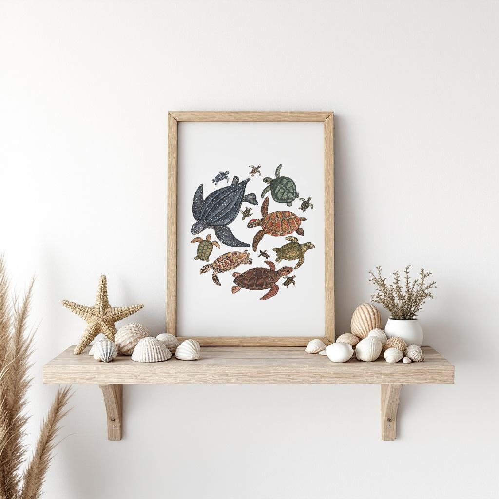 Sea Turtles Fine Art Watercolour Print