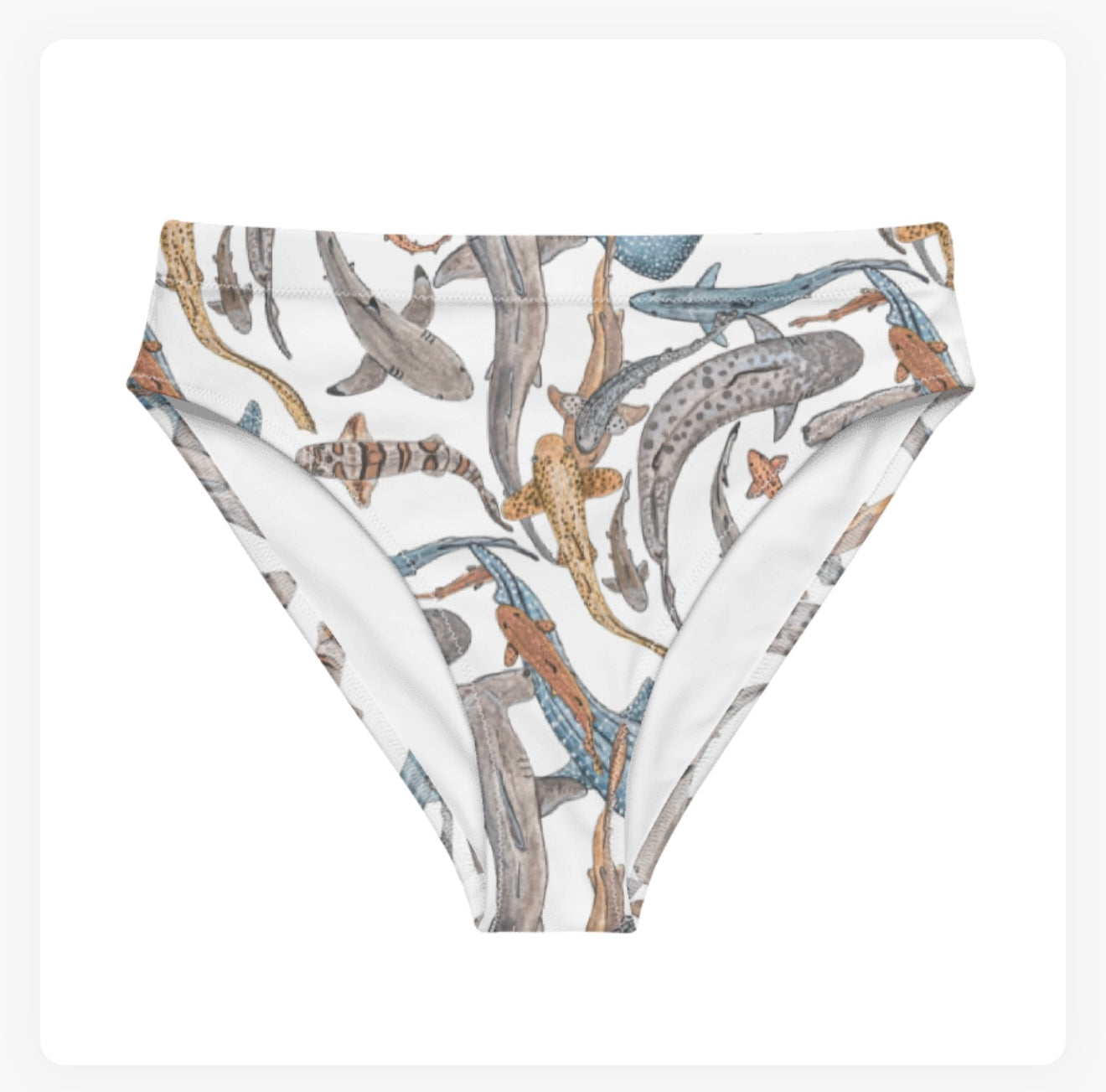 Shiver of Sharks High Waisted Bikini Bottoms