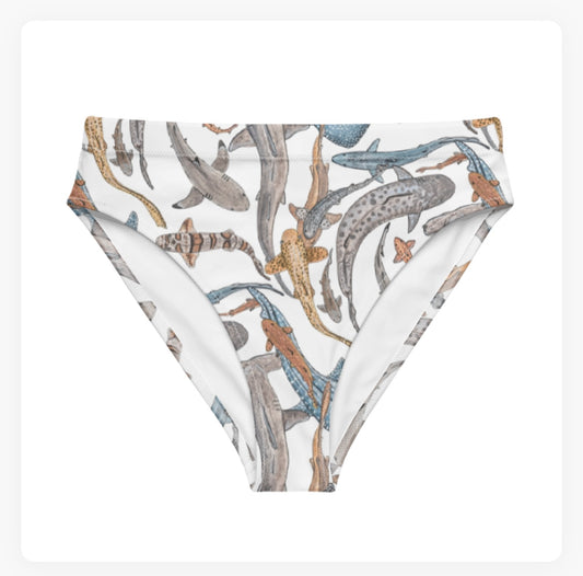 Shiver of Sharks High Waisted Bikini Bottoms