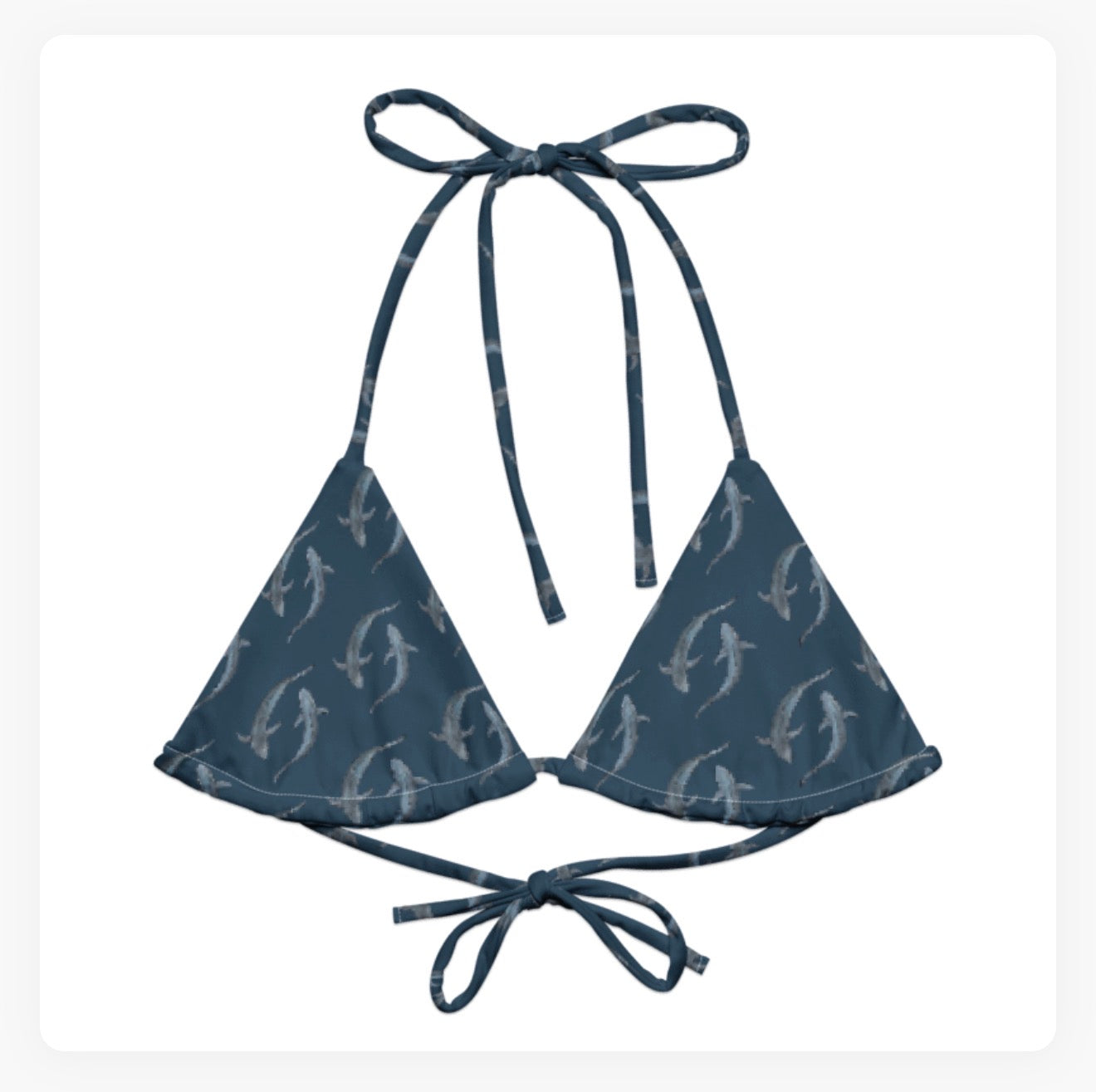 Blue Sharks String Bikini Top
