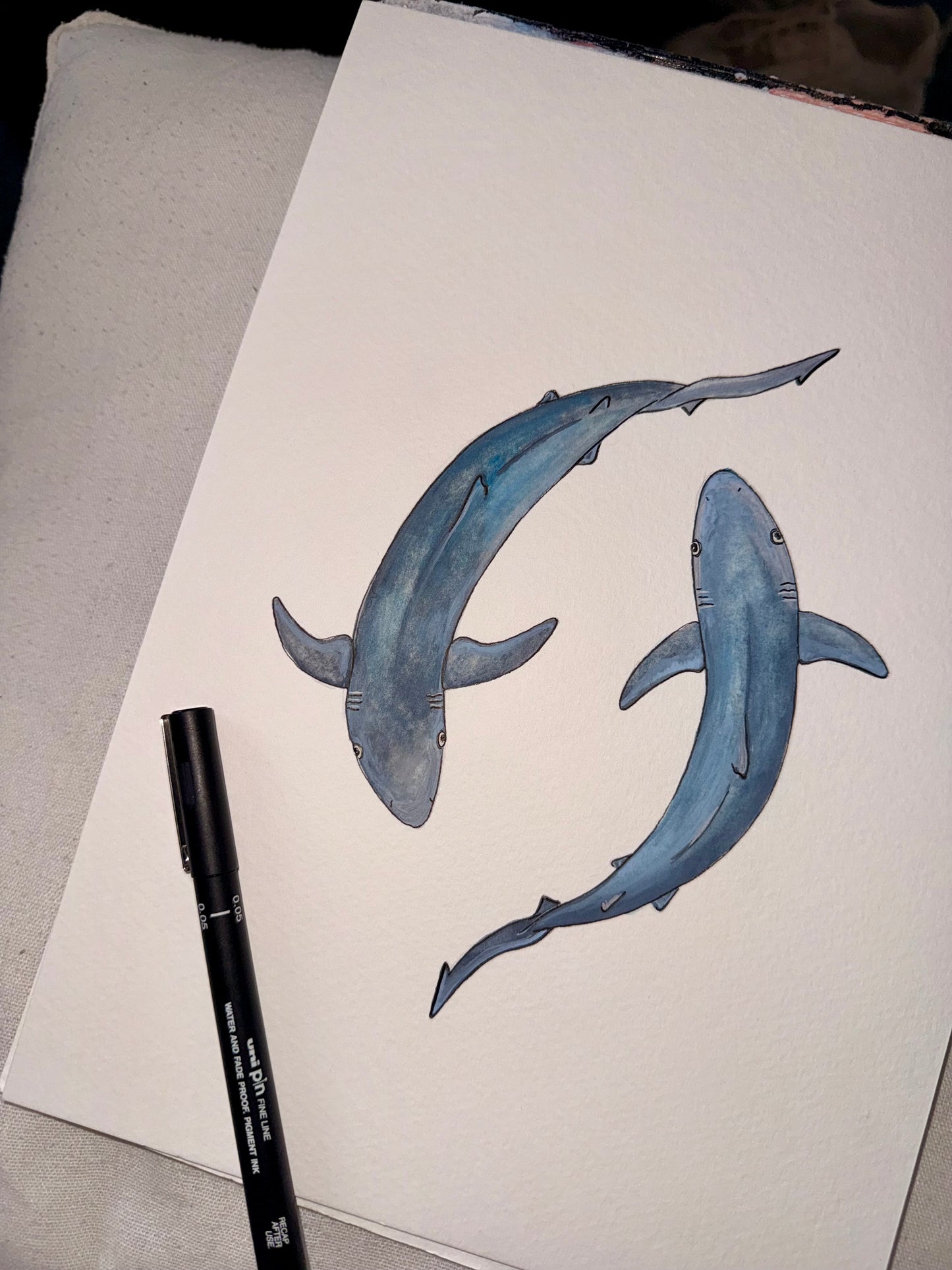 Custom Marine Animal Watercolour Painting