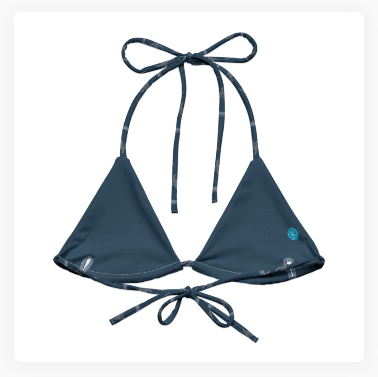 Blue Sharks String Bikini Top