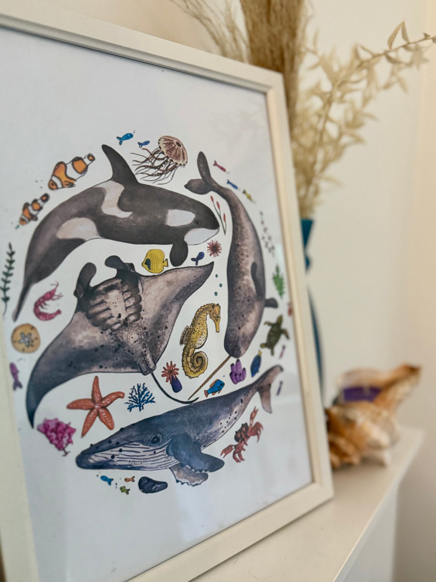 Marine Life Watercolour Print