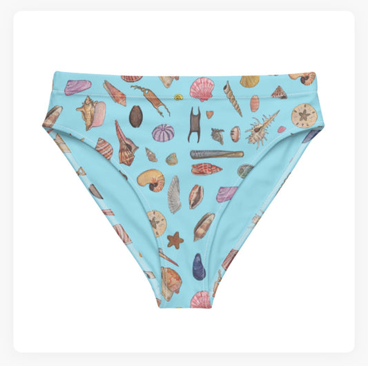 Seashells High Waisted Bikini Bottoms